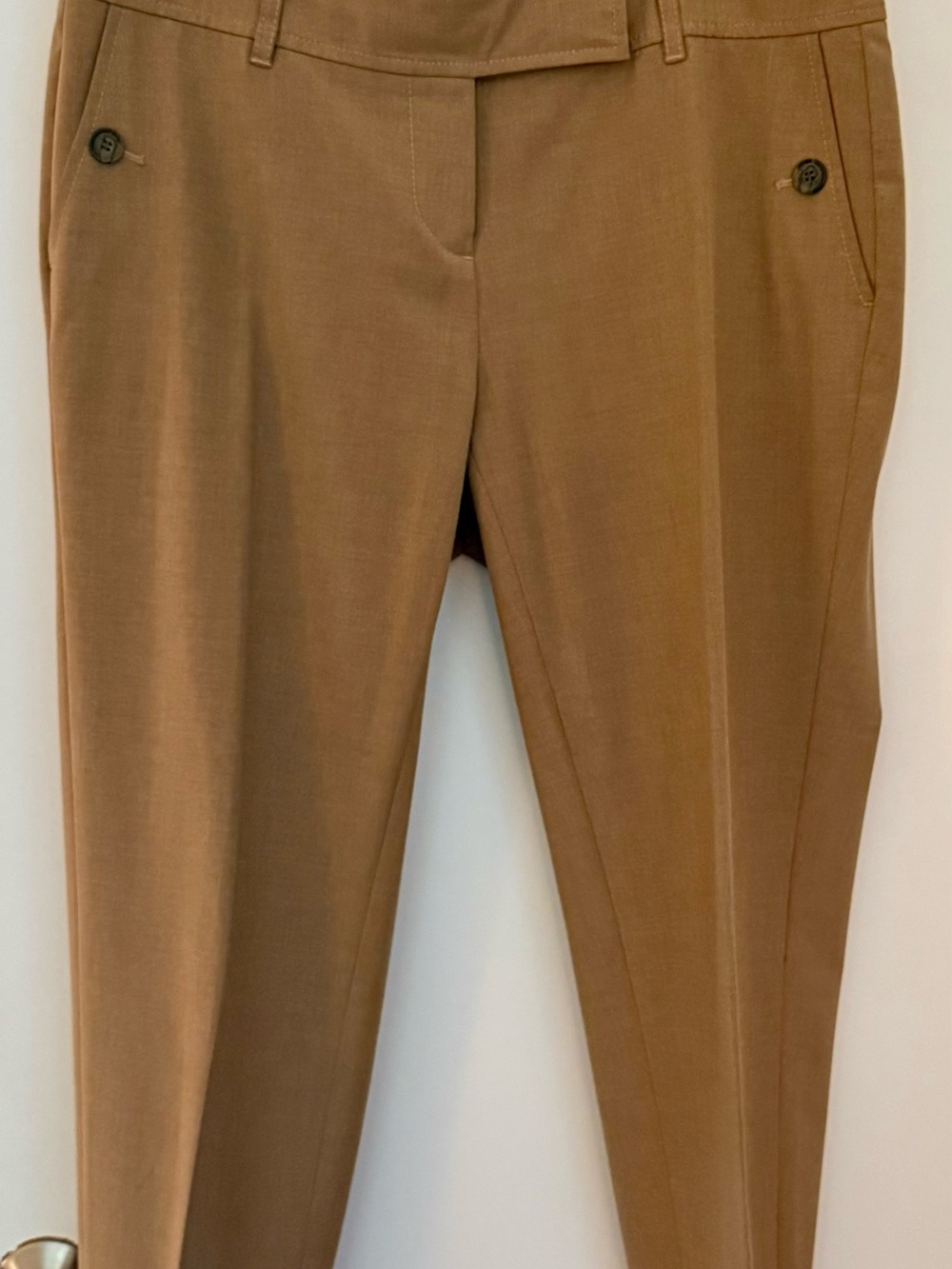 LOFT Tan Cropped Ankle Dress Pants